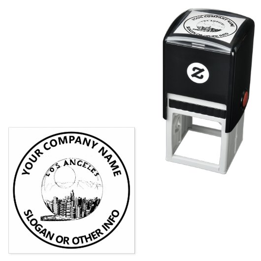 Aangepaste zakelijke Logo Los Angeles Zelfinktende Stempel (In situ)