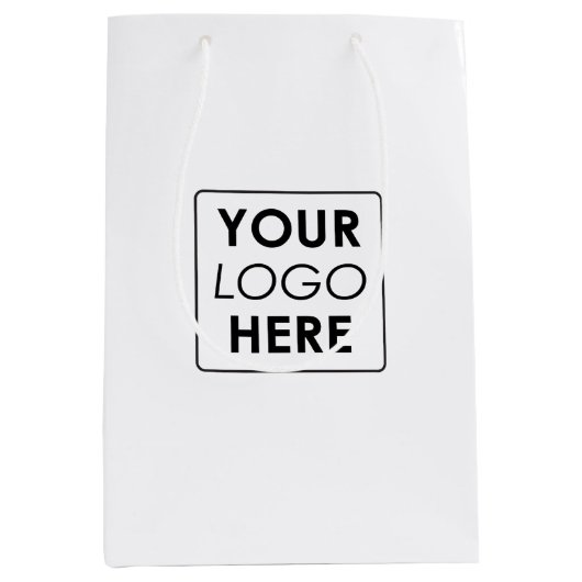 Aangepaste zakelijke Logo Medium Cadeauzakje (Voorkant)