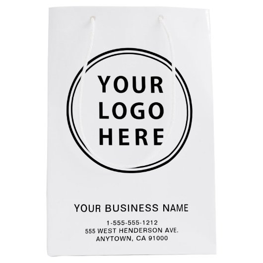 Aangepaste zakelijke Logo Medium Cadeauzakje (Voorkant)