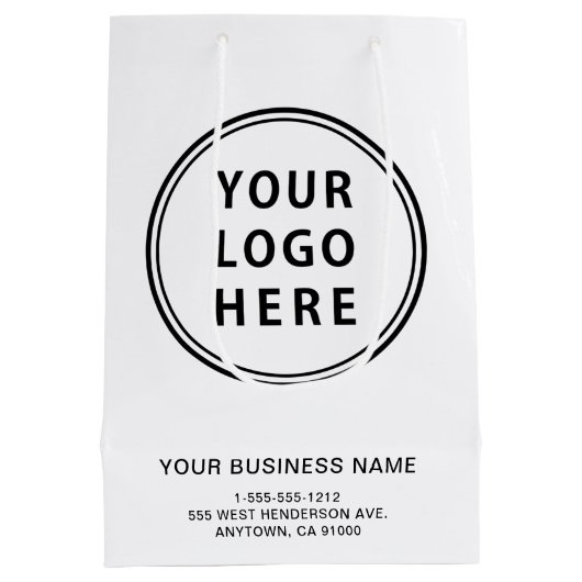 Aangepaste zakelijke Logo Medium Cadeauzakje (Achterkant)