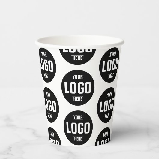 Aangepaste zakelijke Logo merk papier kopjes – Per Papieren Bekers (Achterkant)