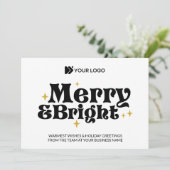 Aangepaste zakelijke Logo Merry & Bright Company Feestdagenkaart (Staand voorkant)