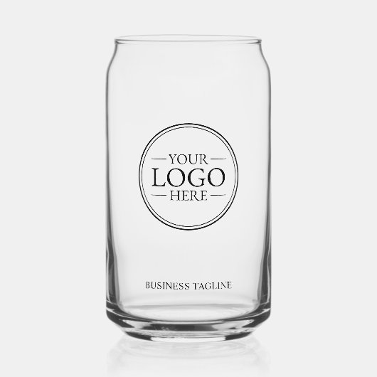 Aangepaste zakelijke Logo met aangepaste tekst Blikvorm Glas (Voorkant)