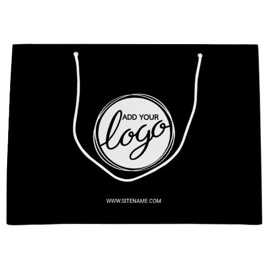 Aangepaste zakelijke Logo met aangepaste tekst Groot Cadeauzakje (Voorkant)