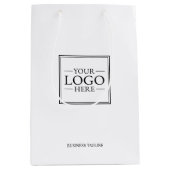 Aangepaste zakelijke Logo met aangepaste tekst Medium Cadeauzakje (Voorkant)