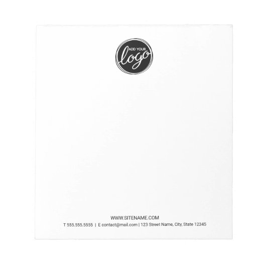 Aangepaste zakelijke Logo met aangepaste tekst Notitieblok (Voorkant)