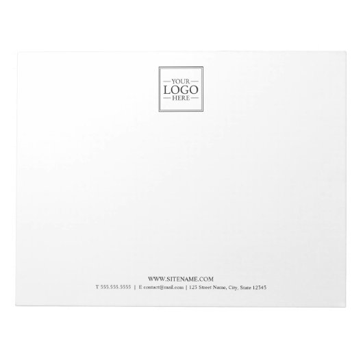 Aangepaste zakelijke Logo met aangepaste tekst Notitieblok (Voorkant)