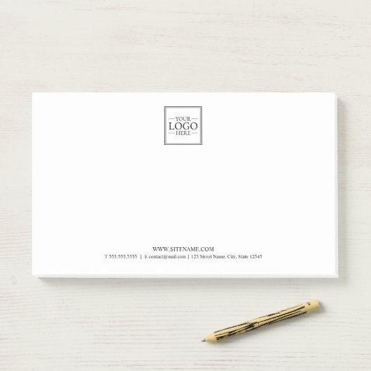 Aangepaste zakelijke Logo met aangepaste tekst Post-it® Notes (Op bureau)