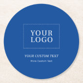 Aangepaste zakelijke Logo met blauw merk Ronde Kartonnen Onderzetter (Voorkant)
