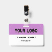 Aangepaste zakelijke logo met naam Creëer je eigen Badge (Voorzijde met clip)