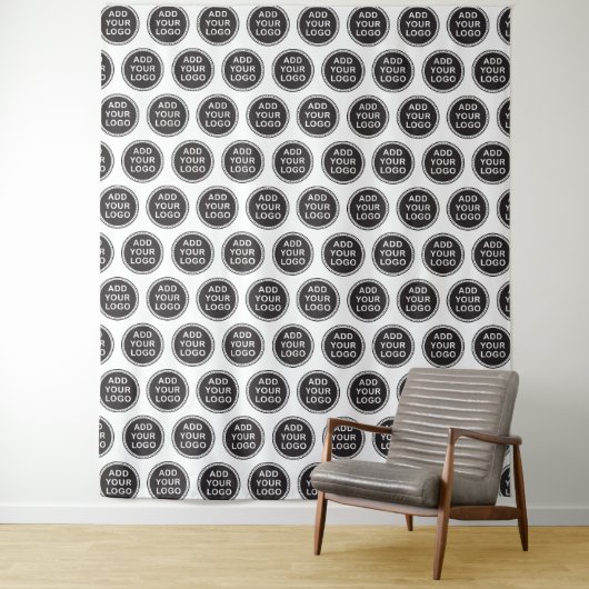 Aangepaste zakelijke logo met patterdrop wandkleed (In situ)