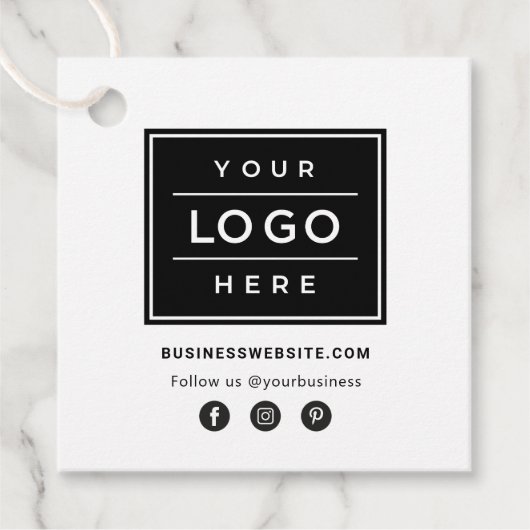 Aangepaste zakelijke Logo met pictogrammen voor so Bedankjes Labels (Voorkant)