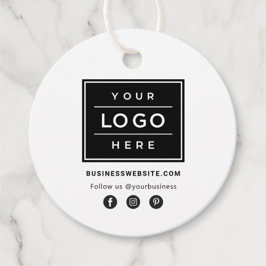 Aangepaste zakelijke Logo met pictogrammen voor so Bedankjes Labels (Voorkant)