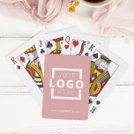 Aangepaste zakelijke Logo met promotiemerk Roze Pokerkaarten<br><div class="desc">Ga verder dan de gebruikelijke promotiepen of notebooks en geef een aanpasbaar kaartpakket met uw logo en website-URL. Breng merkaanpassing aan het volgende niveau door een achtergrondkleur te selecteren die overeenkomt met uw merkkleur.</div>
