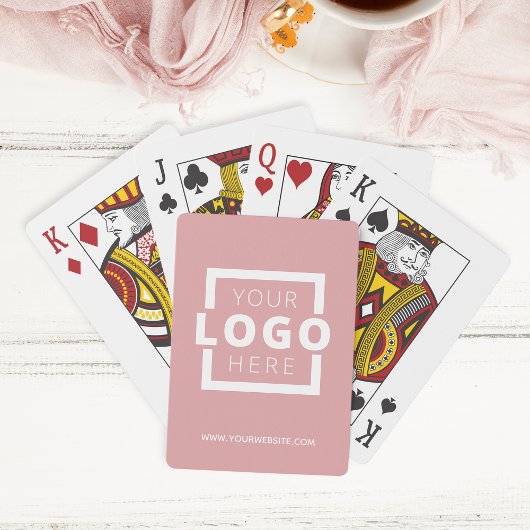 Aangepaste zakelijke Logo met promotiemerk Roze Pokerkaarten