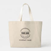 Aangepaste zakelijke Logo met QR-code grote Canvas Grote Tote Bag (Achterkant)