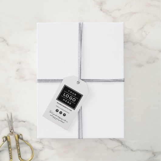 Aangepaste zakelijke Logo met sociaal mediaproduct Cadeaulabel (Met Touw)
