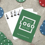 Aangepaste zakelijke Logo met speciale vermelding  Pokerkaarten<br><div class="desc">Ga verder dan de gebruikelijke promotiepen of notebooks en geef een aanpasbaar kaartpakket met uw logo en website-URL. Breng merkaanpassing aan het volgende niveau door een achtergrondkleur te selecteren die overeenkomt met uw merkkleur.</div>