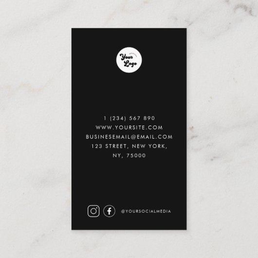 Aangepaste zakelijke Logo - Minimale zwart Kortingskaartje (Achterkant)