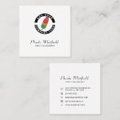Aangepaste zakelijke Logo minimalistische sociale Vierkante Visitekaartje (Voorkant / Achterkant)