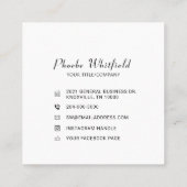 Aangepaste zakelijke Logo minimalistische sociale Vierkante Visitekaartje (Achterkant)