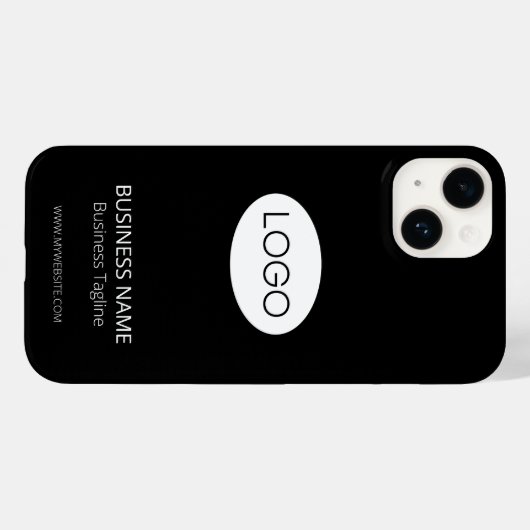 Aangepaste zakelijke Logo, modern zwart Case-Mate iPhone Case (Achterkant (horizontaal))