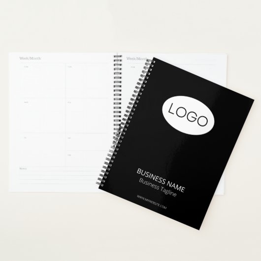Aangepaste zakelijke Logo, modern zwart Planner (Display)
