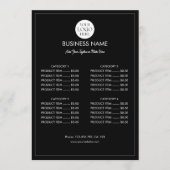 Aangepaste Zakelijke Logo Moderne Menu Prijslijst (Voorkant)