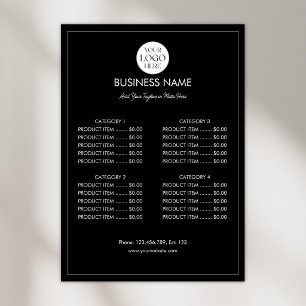 Aangepaste Zakelijke Logo Moderne Menu Prijslijst Poster
