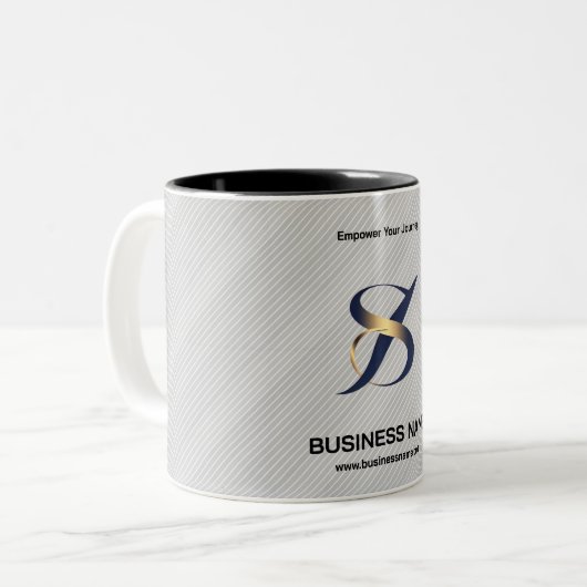 Aangepaste zakelijke Logo-Mok - gepersonaliseerde  Tweekleurige Koffiemok (Voorkant links)