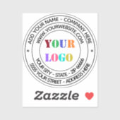 Aangepaste zakelijke Logo Naam Adres Website Stick Sticker (Vel)