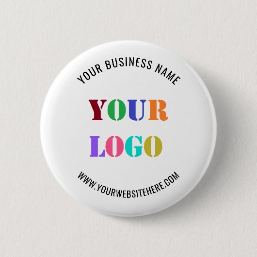 Aangepaste zakelijke logo naam promotieknop ronde button 5,7 cm (Voorkant)