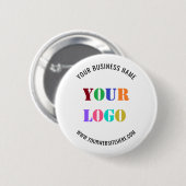 Aangepaste zakelijke logo naam promotieknop ronde button 5,7 cm (Voorkant /achterkant)