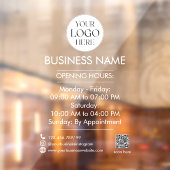 Aangepaste Zakelijke Logo Naam QR Code Openingsure Raamsticker (Vel 2)