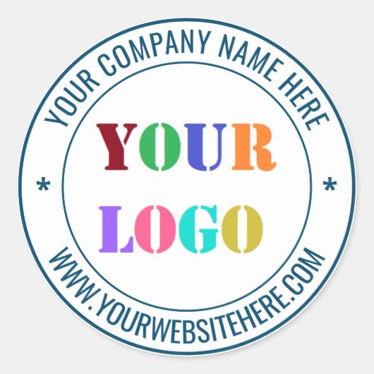 Aangepaste Zakelijke Logo Naam Stempel Sticker Voo (Voorkant)