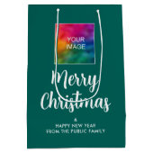 Aangepaste zakelijke Logo of Afbeelding tekst Vrol Medium Cadeauzakje (Achterkant)