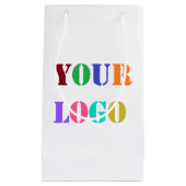 Aangepaste zakelijke Logo of foto geschenkzak Prom Klein Cadeauzakje (Voorkant)