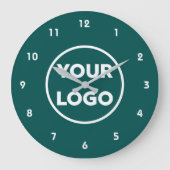 Aangepaste zakelijke Logo op eenvoudige Blauwgroen Grote Klok (Voorkant)