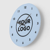 Aangepaste zakelijke Logo op lichtblauwe achtergro Grote Klok (Hoek)