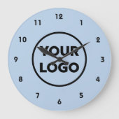 Aangepaste zakelijke Logo op lichtblauwe achtergro Grote Klok (Voorkant)