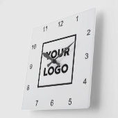 Aangepaste zakelijke Logo op minimale grijze achte Vierkante Klok (Hoek)