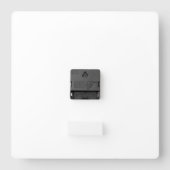 Aangepaste zakelijke Logo op minimale grijze achte Vierkante Klok (Achterkant)