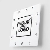 Aangepaste zakelijke Logo op minimale witte achter Vierkante Klok (Hoek)