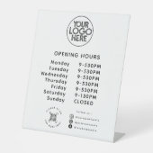Aangepaste zakelijke Logo openingstijden QR-code | Reclamebord Met Voetstuk (Voorkant)