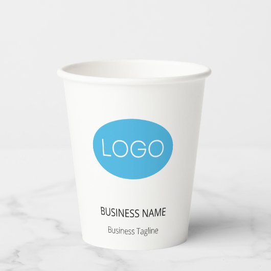 Aangepaste zakelijke Logo Papieren Bekers (Voorkant)