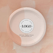 Aangepaste zakelijke Logo Peach Boho Waves Papieren Bordje