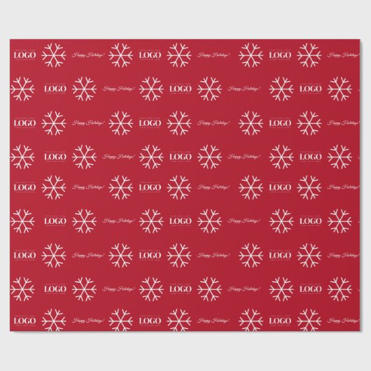 Aangepaste zakelijke Logo Prettige feestdagen teks Cadeaupapier (Vlak)