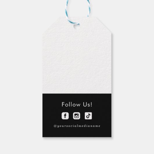 Aangepaste zakelijke Logo Prijsgrootte Social Medi Cadeaulabel (Achterkant)