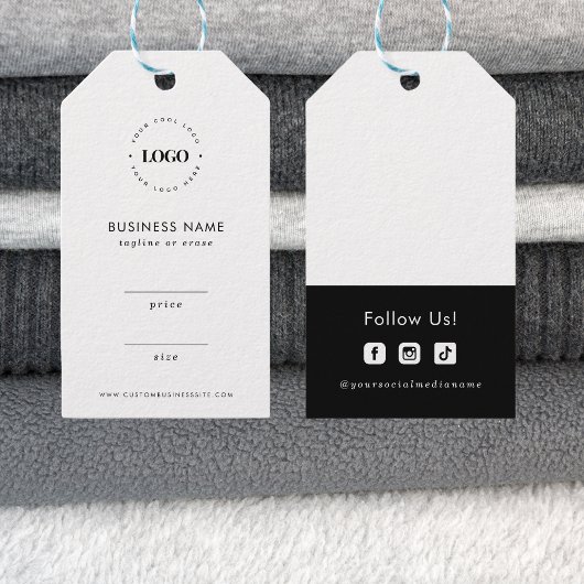 Aangepaste zakelijke Logo Prijsgrootte Social Medi Cadeaulabel