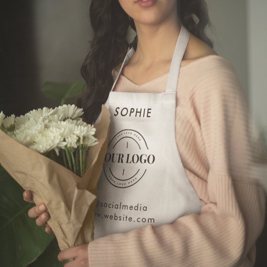 Aangepaste zakelijke Logo - Professional - wit Schort